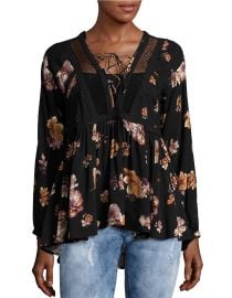 Floral lace up top at Lord & Taylor