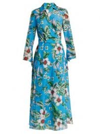 Floral-print cotton and silk-blend wrap dress at Matches