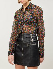 Floral-print cropped silk-chiffon shirt at Selfridges