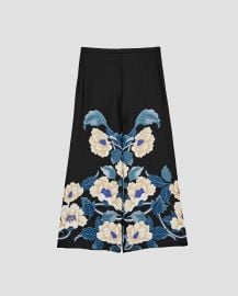 Floral print culottes with zip fastening on the side at Zara