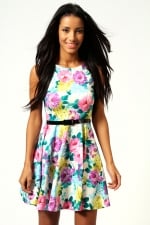 Floral print dress at Boohoo at Boohoo