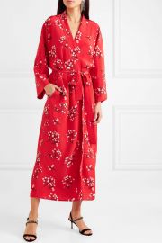 Floral-print silk crepe de chine wrap maxi dress by Bernadette at Net A Porter