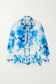 Floral-print silk-twill shirt  at Net a Porter