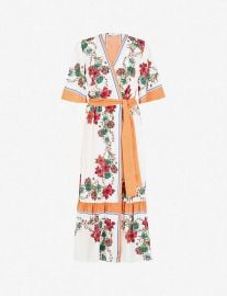 Floral-print silk wrap dress by Sandro at Selfridges