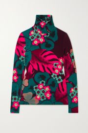 Floral-print stretch-jersey turtleneck top at Net A Porter