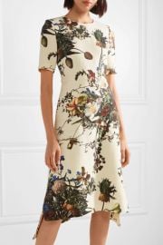 Floral-print wool midi dress at Net A Porter