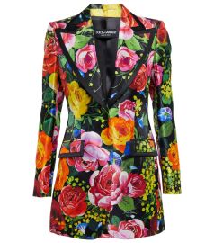 Floral printed silk blazer at Mytheresa