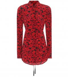 Floral-printed silk top by Saint Laurent at Mytheresa