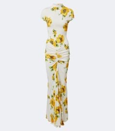 Floral ruched jersey maxi dress at Mytheresa