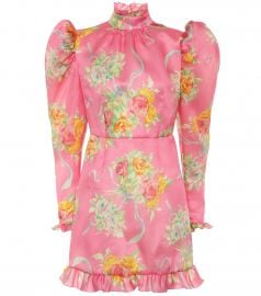 Floral silk minidress at Mytheresa