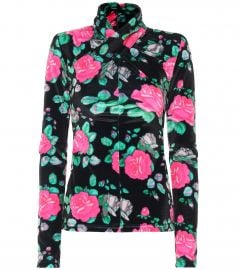 Floral velvet high-neck top at Mytheresa