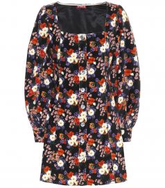 Floral velvet minidress at Mytheresa