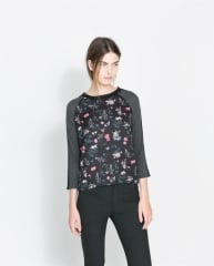 Floral wool tshirt at Zara