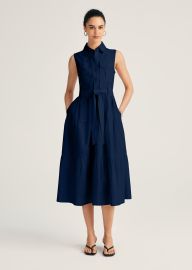 Florence Sleeveless Shirt Dress in Navy Derek Lam 10 Crosby at Derek Lam 10 Crosby