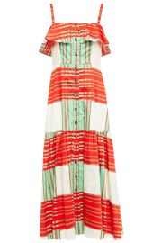 Florence gathered printed cotton-poplin midi dress at The Outnet