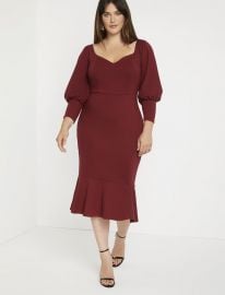 Flounce Hem Midi Dress  at Eloquii