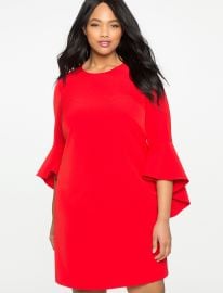 Flounce Sleeve Shift Dress by Eloquii at Eloquii