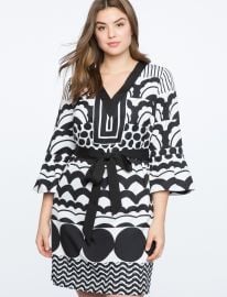 Flounce Sleeve V-Neck Dress at Eloquii