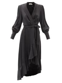 Flounced silk-satin wrap dress at Matches