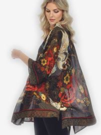 Flower Crane Flying Kimono CITRON CLOTHING at Citron