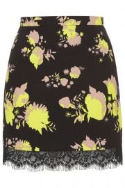 Flower Print Mini Skirt at Topshop