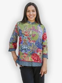 Flower and Peacock Blouse   at Citron Clothing