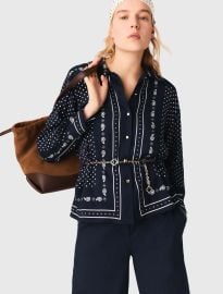 Flowing printed shirt at Maje