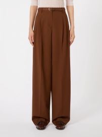 Flowing wool trousers chocolate Max Mara at Max Mara