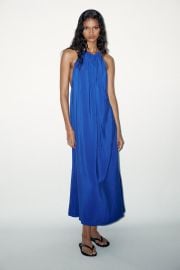 Flowy Halter Midi Dress at Zara