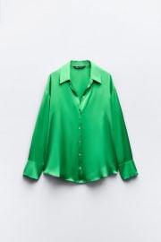 Flowy Satin Effect Shirt at Zara