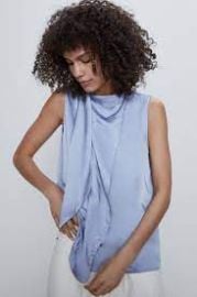 Flowy Satin Effect Top at Zara