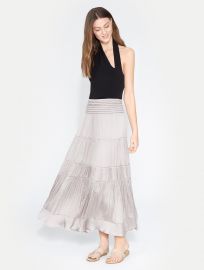 Flowy Smocked Midi Skirt at Halston Heritage