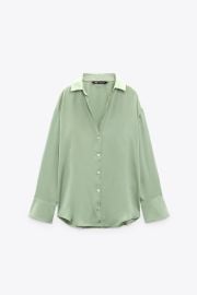 Flowy satin shirt at Zara