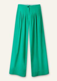 Fluid Micro Pleat Wide-Leg Pant MEEM Topaz Green at Me + Em