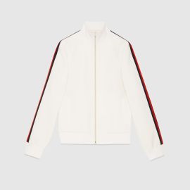 Fluid drill zip jacket in off white GUCCI US at Gucci