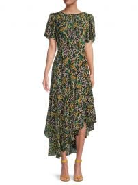 Flutter-Sleeve Asymmetrical Floral Dress by ASTR the Label at Saks Off 5th