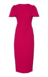 Flutter-Sleeve Crepe Midi Dress at Moda Operandi