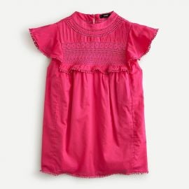 Flutter-Sleeve Crocheted Lace Top by J. Crew at J. Crew