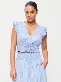 Flutter-Sleeve Poplin Top Old Navy at Old Navy
