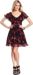 Flutter sleeve dress by Betsey Johnson at Macys