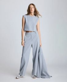 Fly Front High Rise Slash Pocket Wide Leg Pants Kenneth Cole at Kenneth Cole