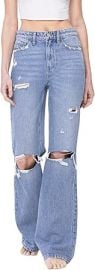 Flying Monkey Super High Rise 90's Vintage Flare Jeans Medium Blue F5312-32 at Amazon