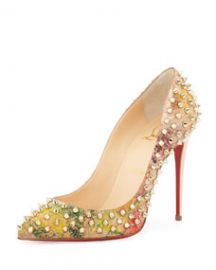 Follies Spiked Cork Red Sole Pump  Multicolor at Neiman Marcus