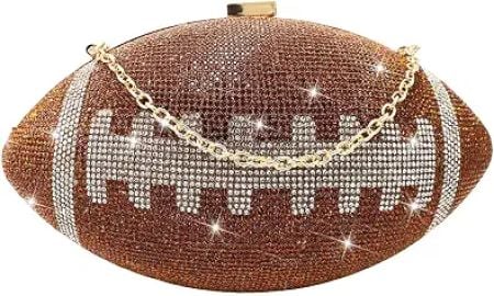 Football Clutch Purse with Rhinestone Bling Ball Play Purse for Women at Amazon
