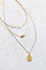 For Keeps Crystal Layering Necklace in gold at Urban Outfitters