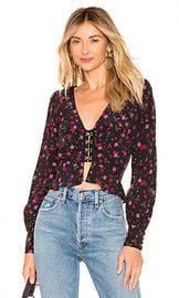 For Love  amp  Lemons Isabella Ruched Top in Cherry Blossom from Revolve com at Revolve