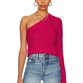 For Love And Lemons Sweaters For Love And Lemons Quinn Oneshoulder Sweater Color Fuchsia Pink Size L Poshmark at Poshmark
