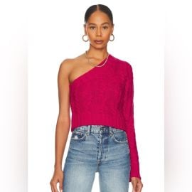For Love And Lemons Sweaters New For Love And Lemons Quinn Pink One Shoulder Sweater Poshmark at Poshmark