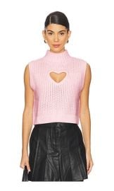 For Love Lemons Rebecca Heart Sweater Vest In Pink at Revolve