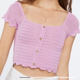 Forever 21 Crochet Sweater Knit Crop Top at Forever 21